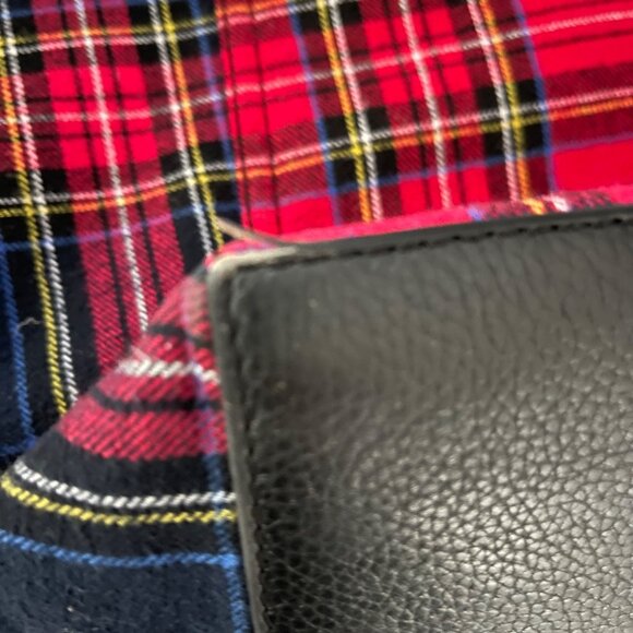 J Jill Women Preppy Tartan Plaid Tote Bag Leather Handles Academia Winter Style - Picture 11 of 12